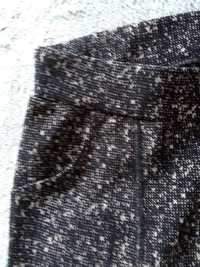 Spodnie leginsy M/L z kieszeniami czarno beżowe