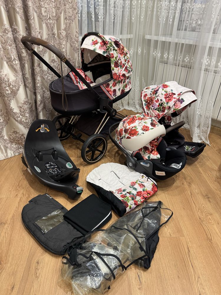 premium коляска Caybex Priam 3 в 1 колекції Spring Blossom light