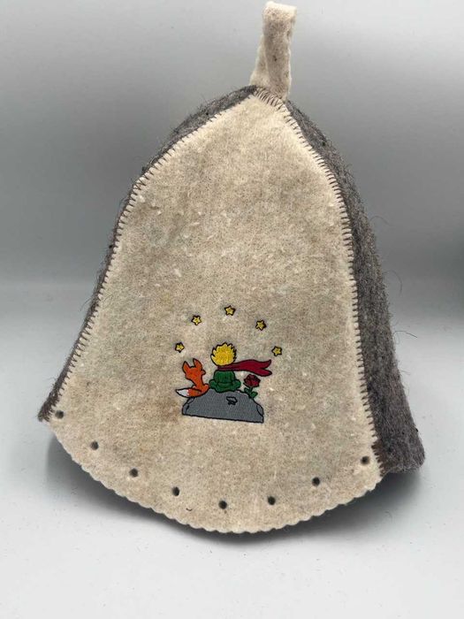 Czapka do Sauny,(naturalna) 100 % wełna owcza  z księciem