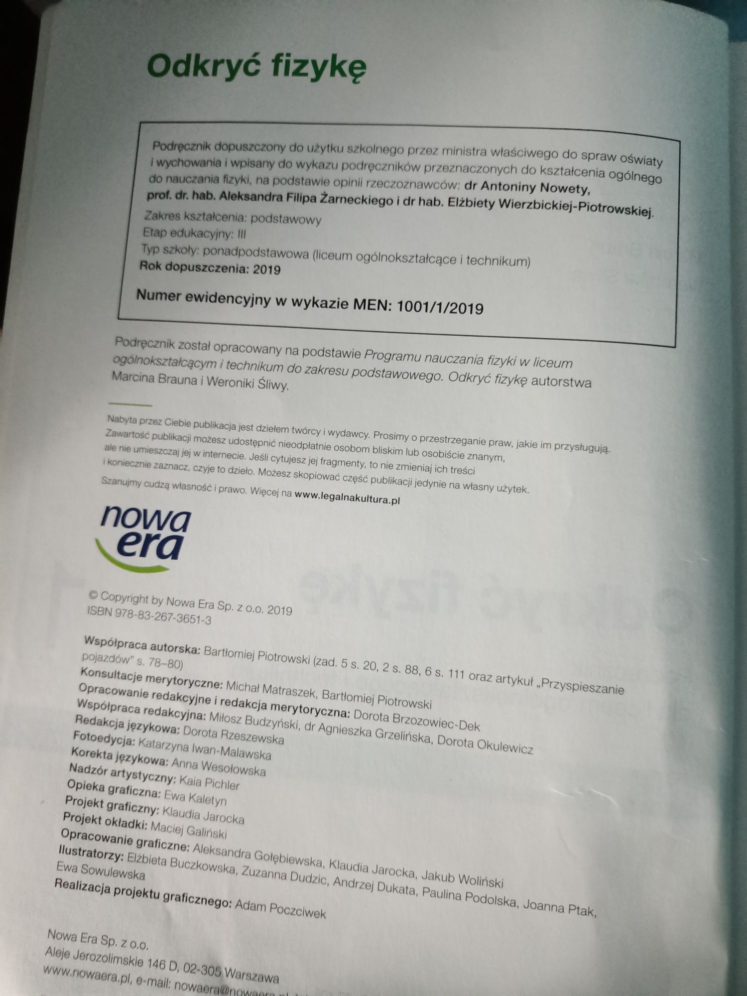 Podręcznik fizyka ,odkryć fizykę 1