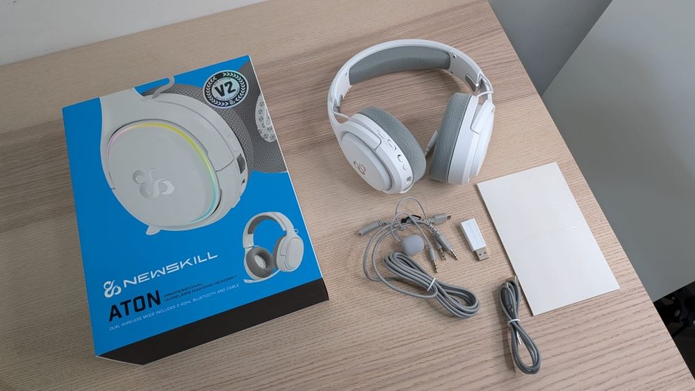 Headphones NewSkill Aton V2 Wireless RGB - Brancos