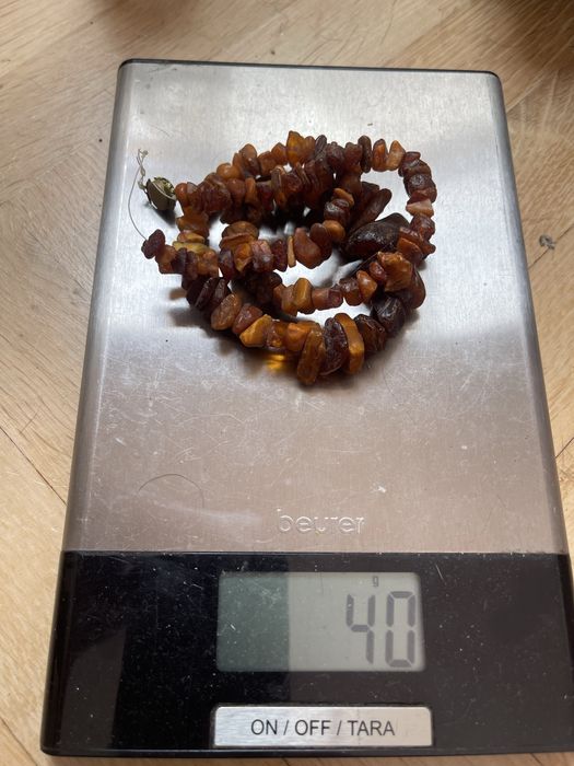 Stary Duży Naszyjnik z Bursztynu Bałtyckiego Prl