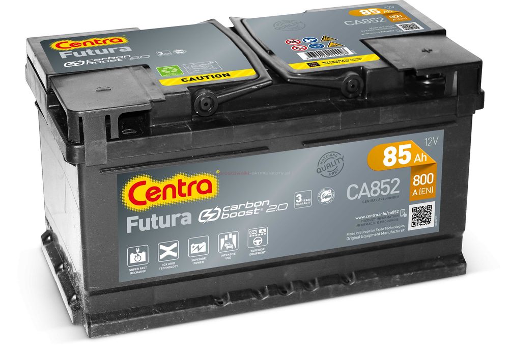 Akumulator CENTRA FUTURA 85Ah 800A Wyzwolenia 3A