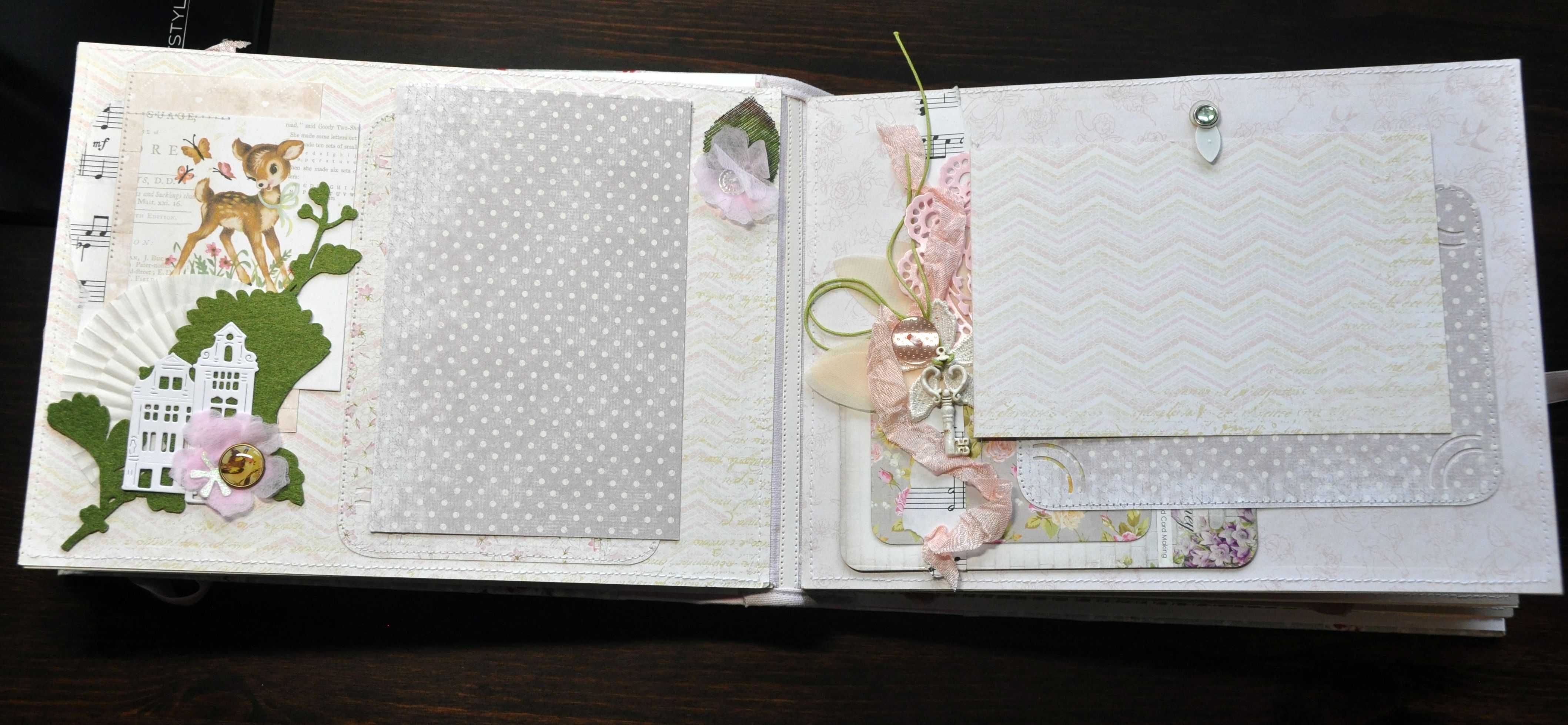 Album dla dziecka dziewczynki ręcznie robiony, scrapbooking