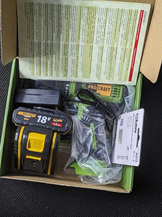 Шуруповерт | Procraft PA18C Compact | Новий 2 акумулятори + Набір біт