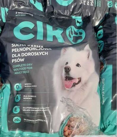 Sucha karma dla psa Ciro z wołowiną 2 x 10 kg