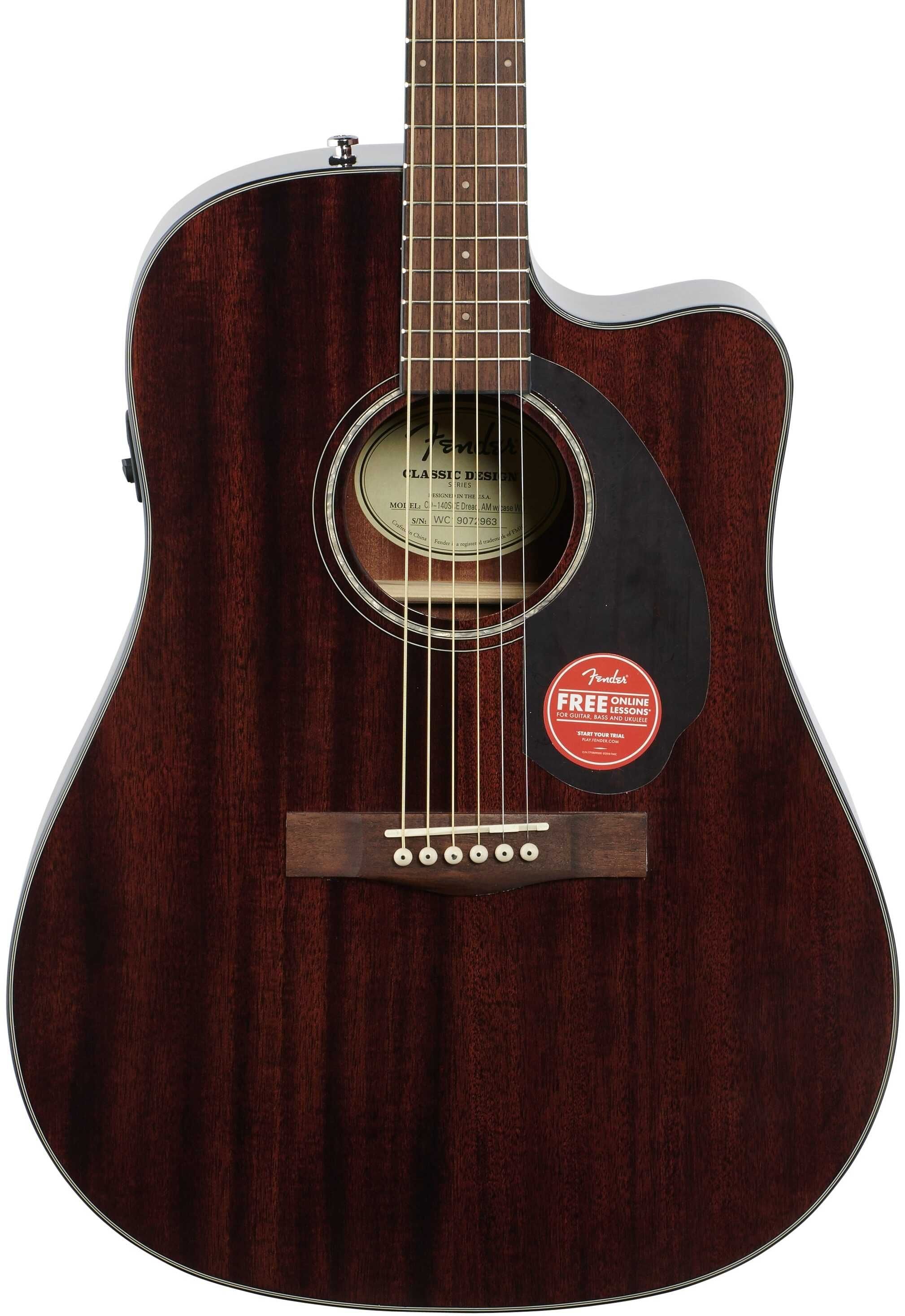 Електро-акустична гітара FENDER CD-140SCE All Mahogany + Кейс !