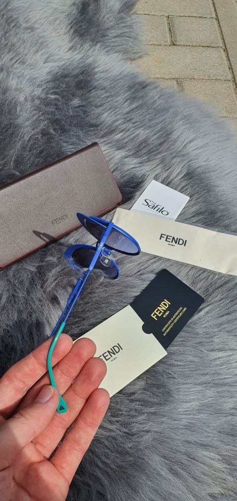 Nowe okulary przeciwsłoneczne Fendi niebieskie oryginalne