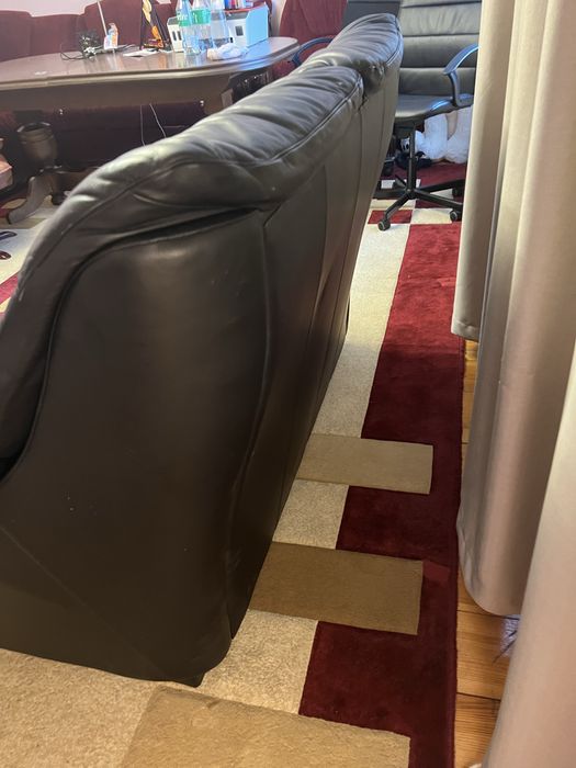 Диван Натуральна шкіра чорний