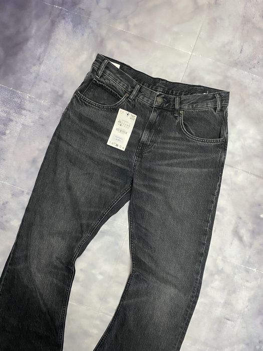 !НОВИНКА Zara Flare Jeans Wide Baggy Black Washed Кльош Джинси Зара