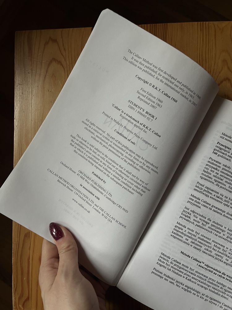 Ksiazka do angielskiego Callan Method Student’s Book 1