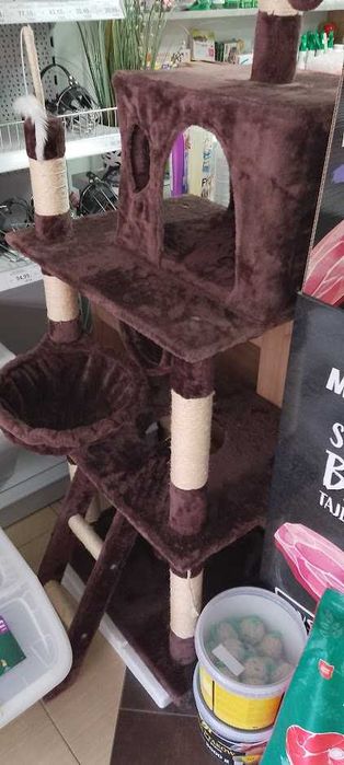 Drapak dla kota piętrowy ciemny brąż/beż