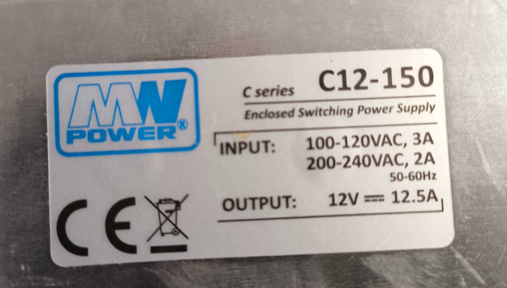 MW Power Zasilacz impulsowy 12V/12,5A C12-150