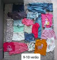 Lote 21 peças roupa verão menina 9-10