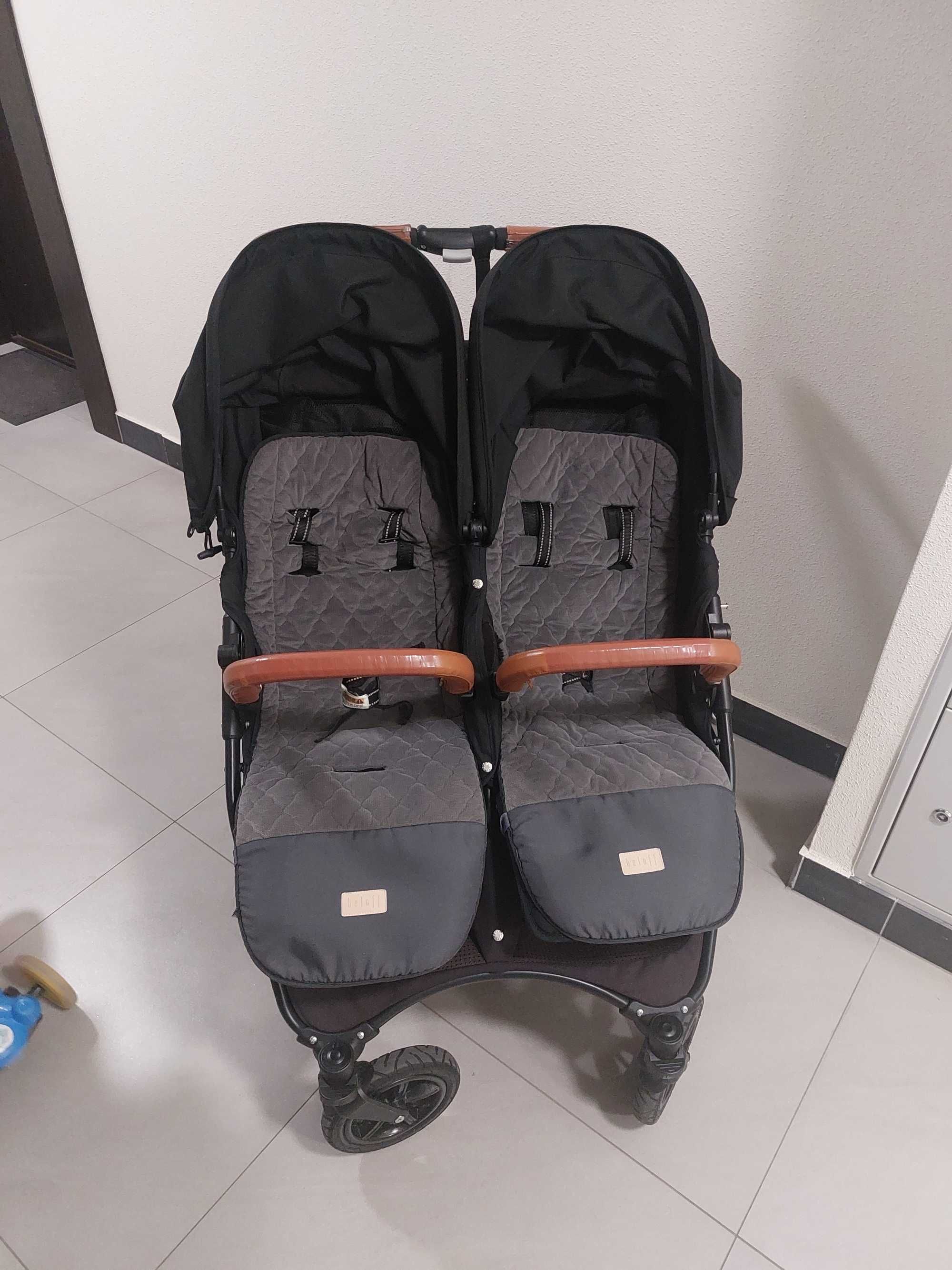 Valco Baby Snap Duo - bliźniaczy wózek spacerowy | Coal Black