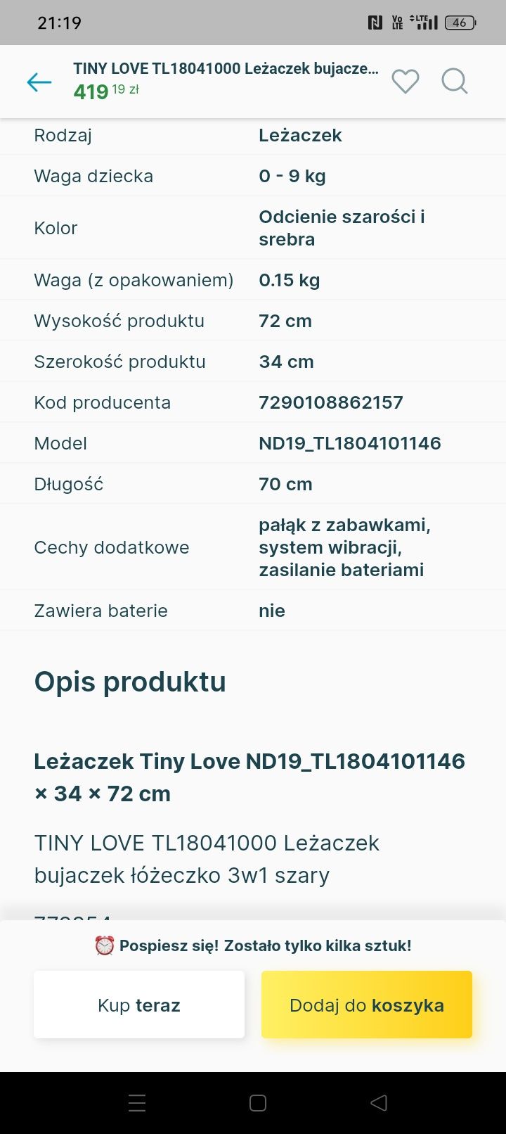 Bujaczek Tiny Love 3w1