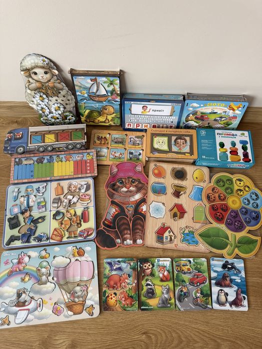 Дерев‘яні іграшки лото пазл сортер транспорт Ubumblebees