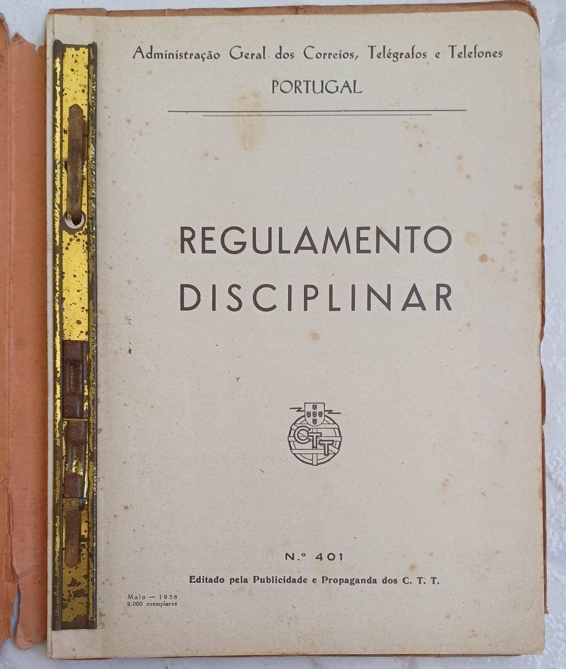 Correios. Regulamento Disciplinar de 1939 Raríssimo