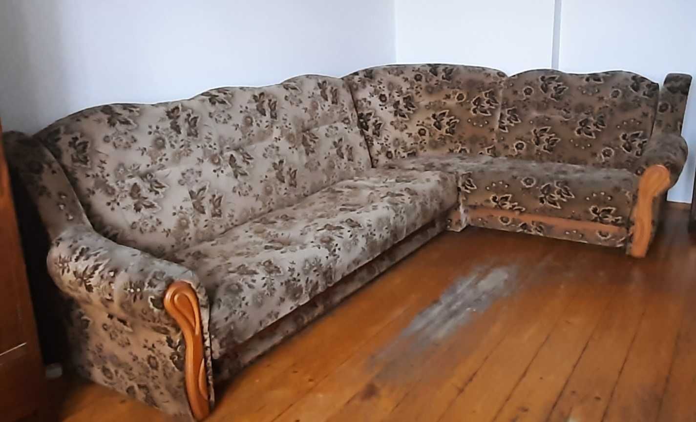 Narożnik sofa retro komplet fotele pufy