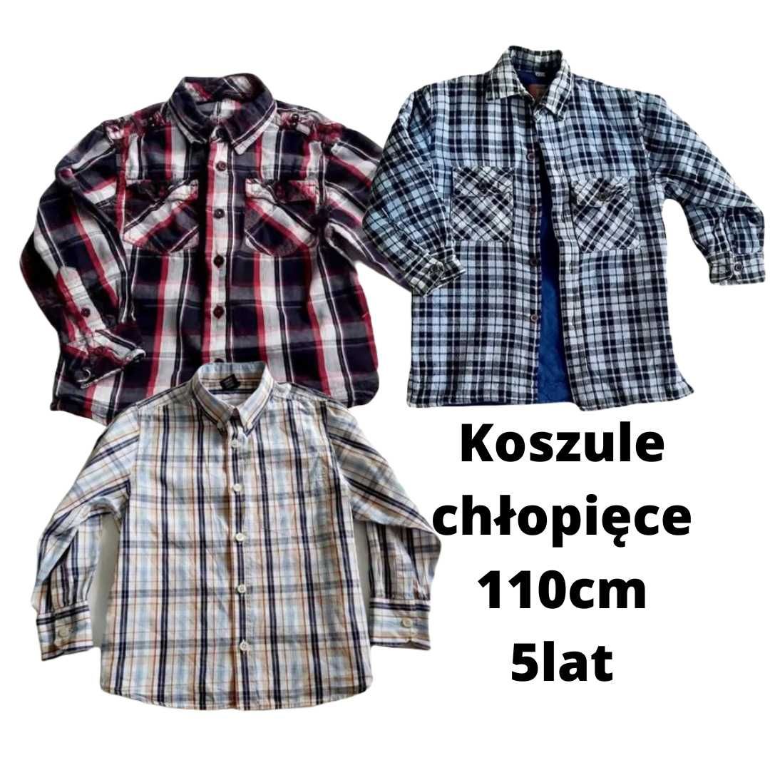 Zestaw: 3x koszula dla chłopca 110 cm 5lat