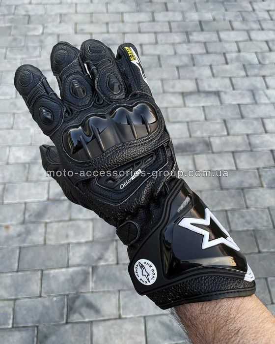 Мото перчатки, рукавиці Alpinestars GP PRO Чорні шкіряні з захистом