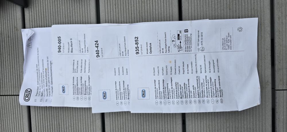 Barras de tejadilho com suporte de bicicleta CRUZ