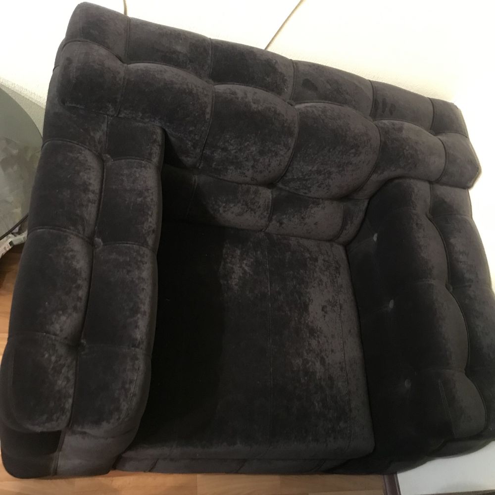 Кресло куб черный флок