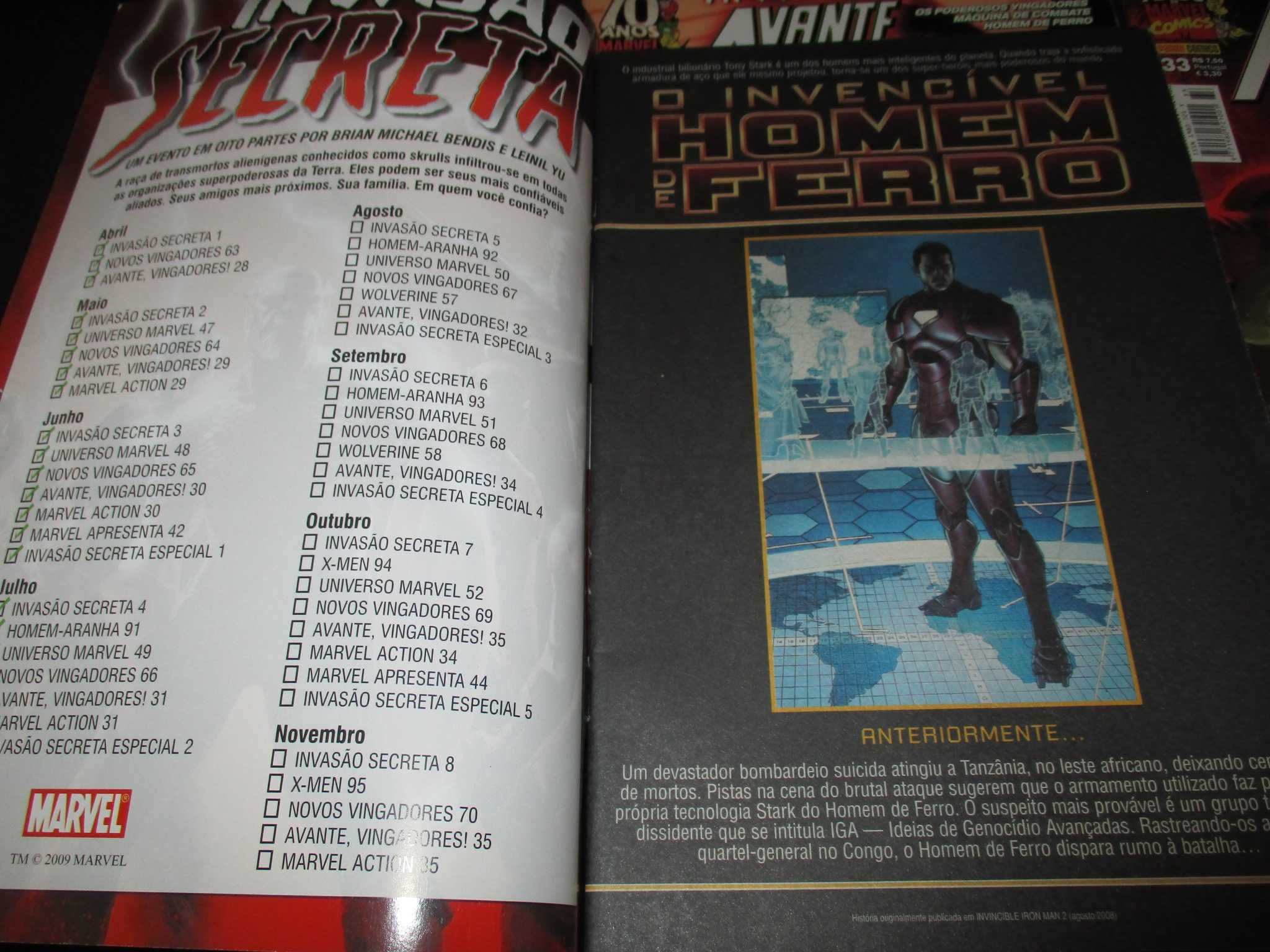 Livros Avante Vingadores Invasão Secreta 1ª série Marvel Comics Panini