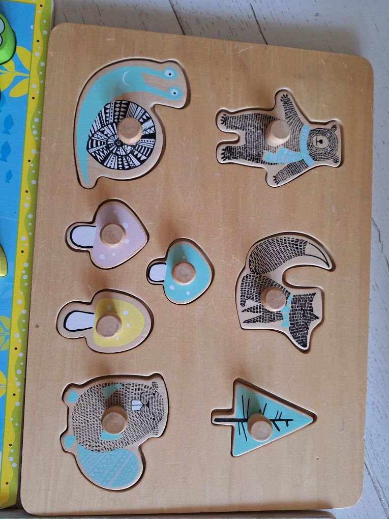 Układanka układanki drewniane puzzle magnes
