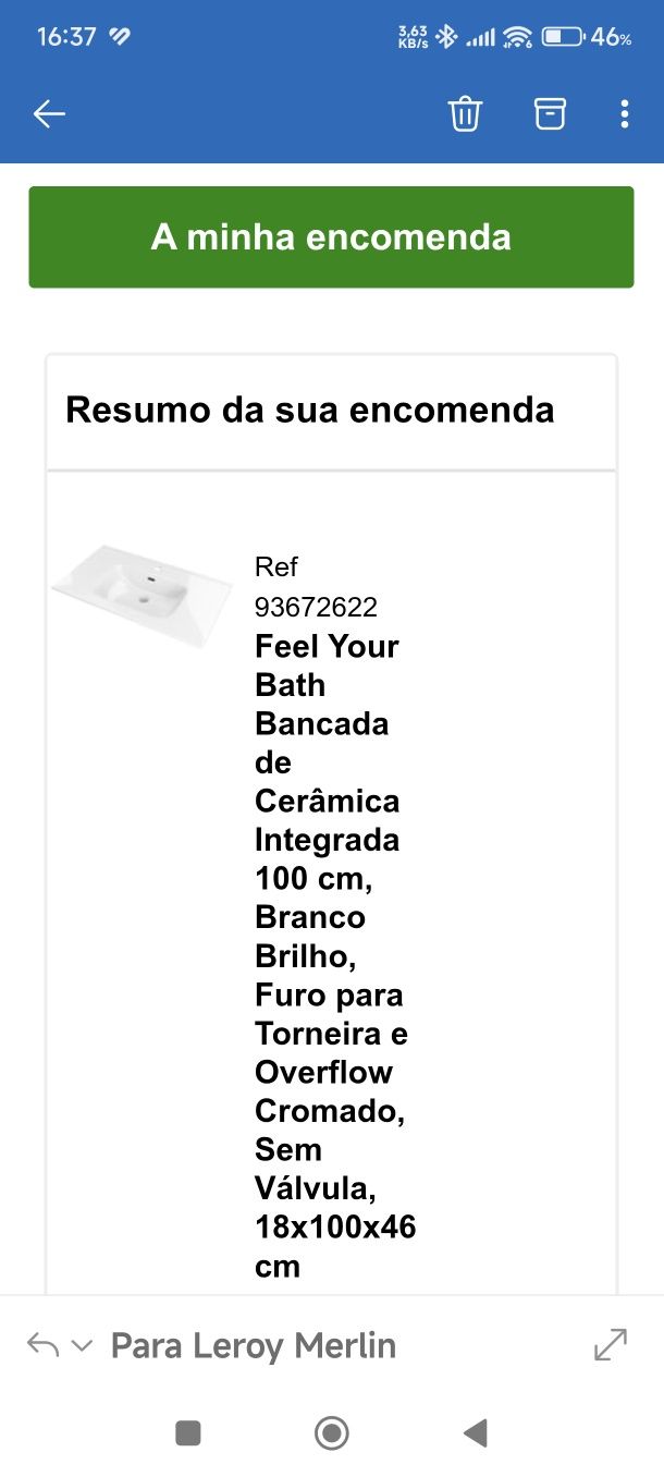 Lavatório WC casa de banho 101cm