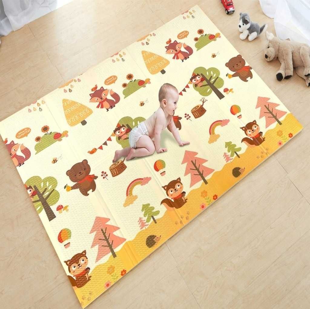 MATA Edukacyjna dla NIEMOWLĄT Piankowa DWUSTRONNA SkładanaXPE200x180cm