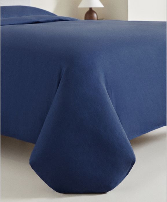 Conjunto cama 90cm (140 GXM2) Capa De Edredão e Lençol De Baixo Em Linho Zara Home NOVO