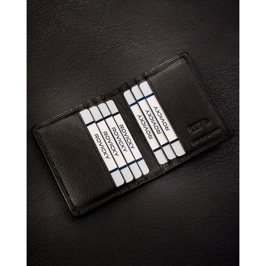 czarne etui na karty ze skóry naturalnej z systemem rfid - 4u cavaldi