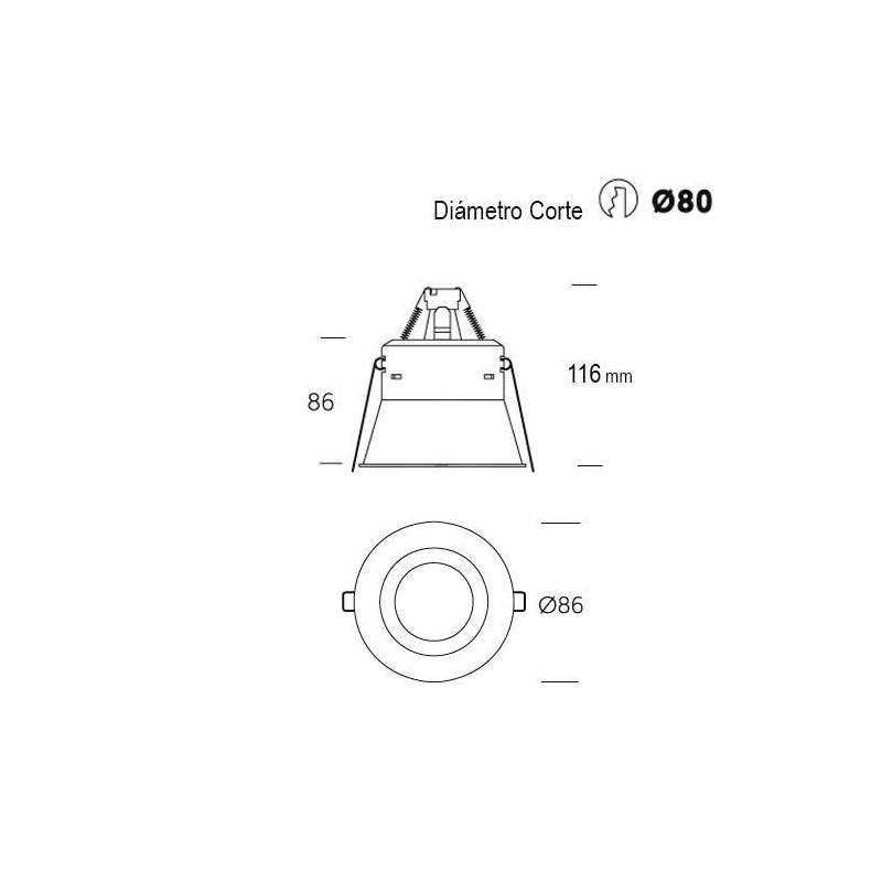 Foco encastrável GU10 Onok Vulcano 1.1