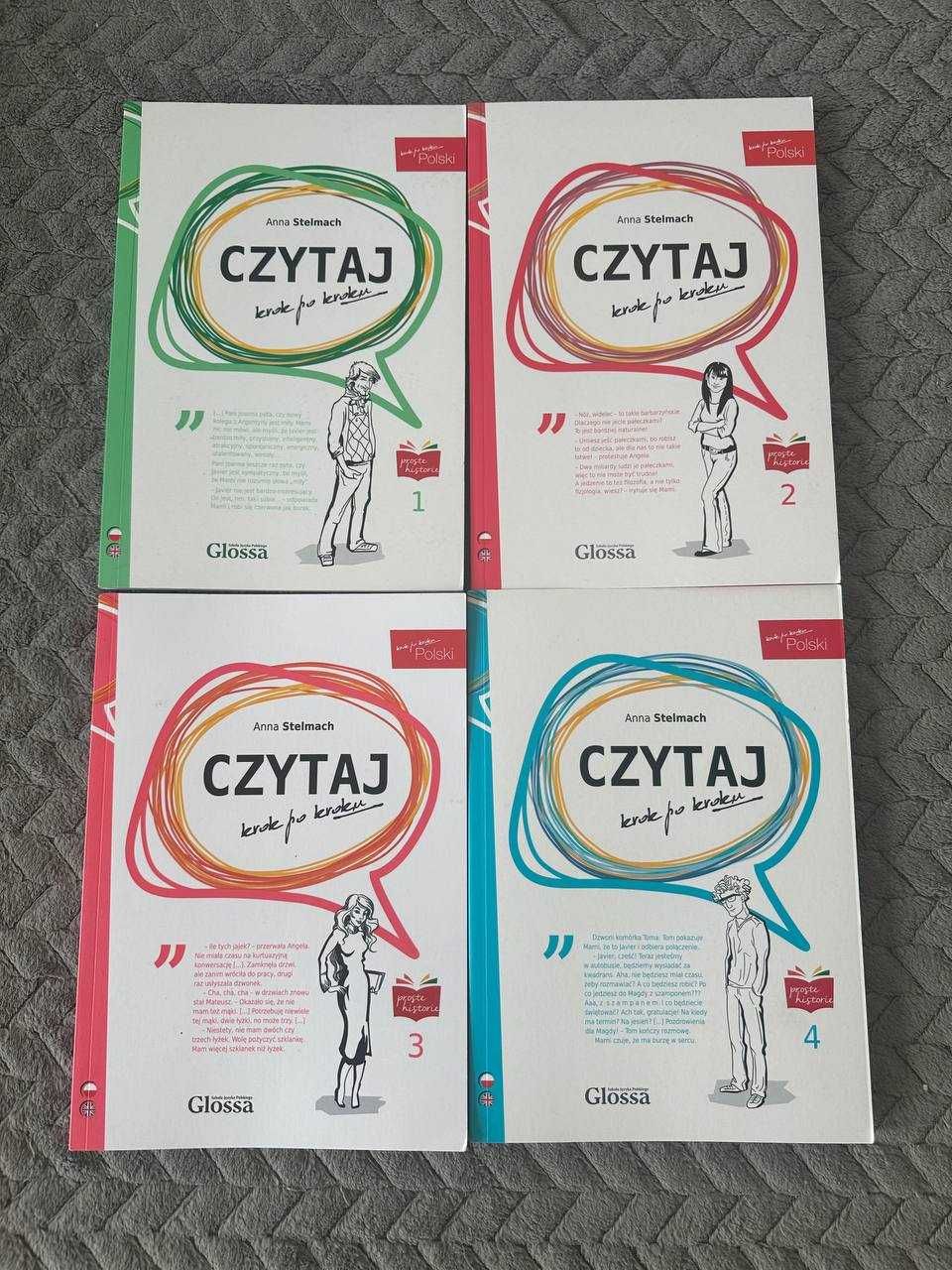 "Czytaj krok po kroku”. Tom 1-4. Teksty, ćwiczenia, słownik. poz, A1