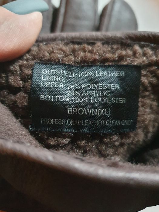 Шкіряні чоловічі перчатки, коричневі, XL