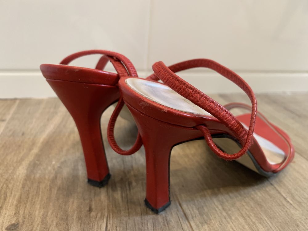 Czerwone szpilki sandaly Moda in pelle 39