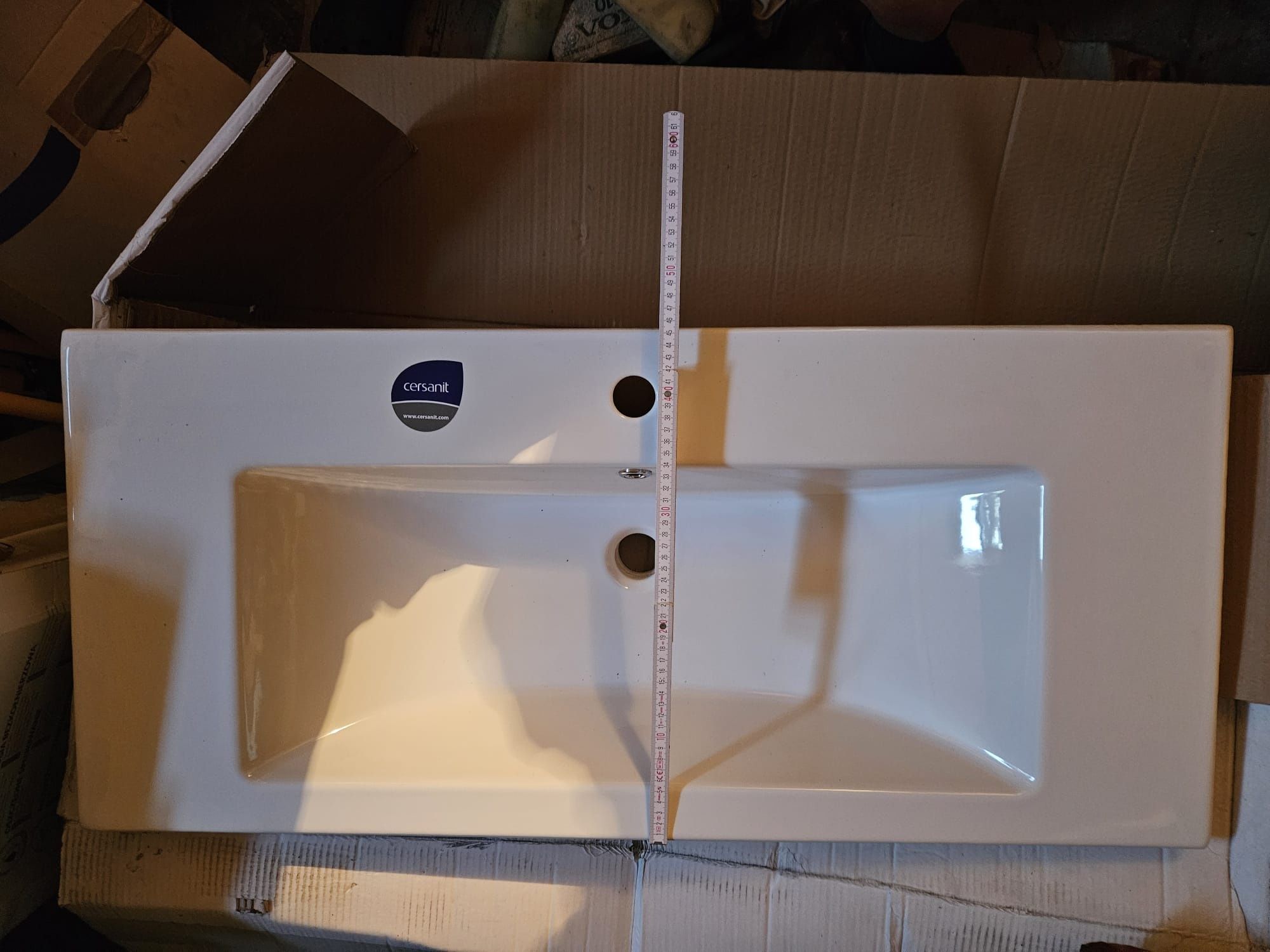 Umywalki nablatowe ceramiczne 90 cm nowe