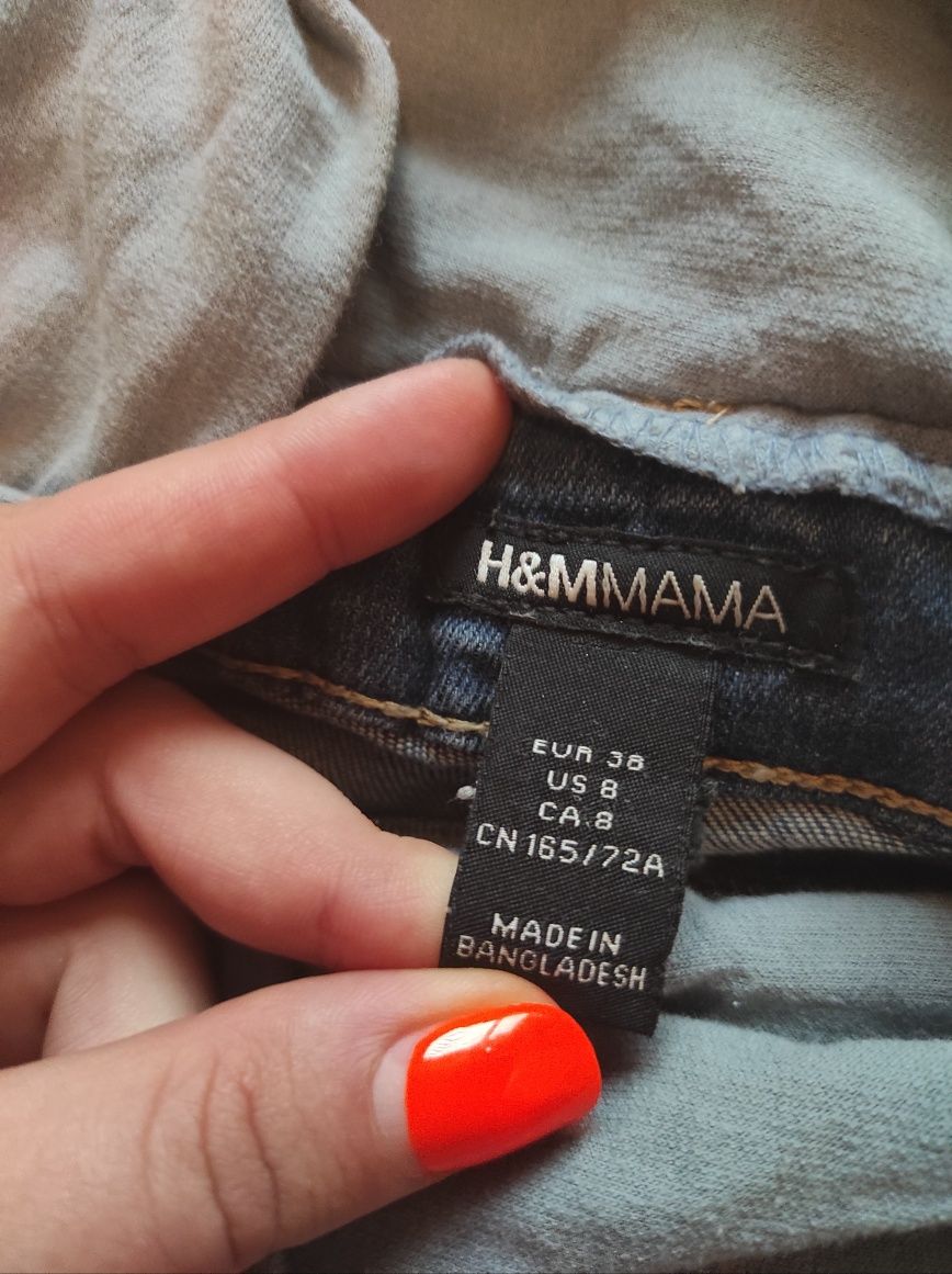 2 pary Spodnie ciążowe H&M Mama roz.36 plus bluzka do karmienia