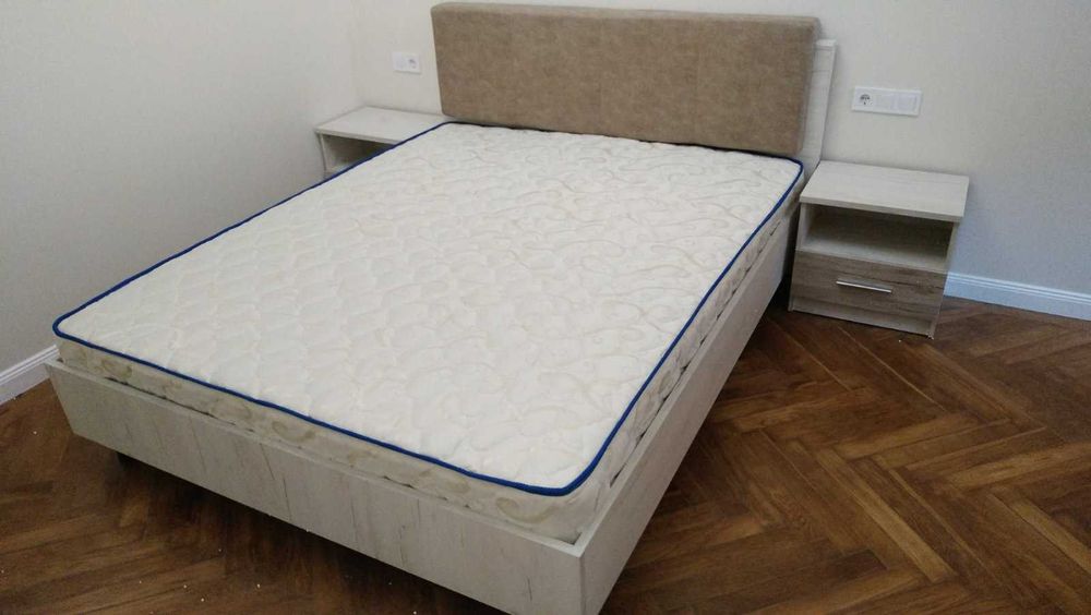 Акція! Ліжко підсилене +ламелі  мяке ізголівя  160х200