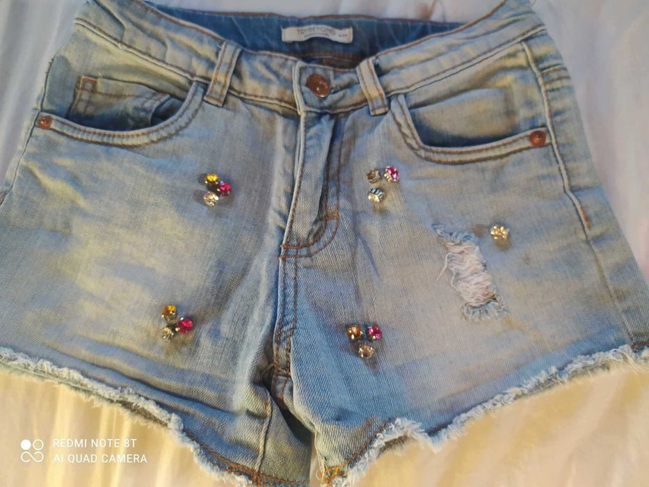 Calção ganga menina 8 anos