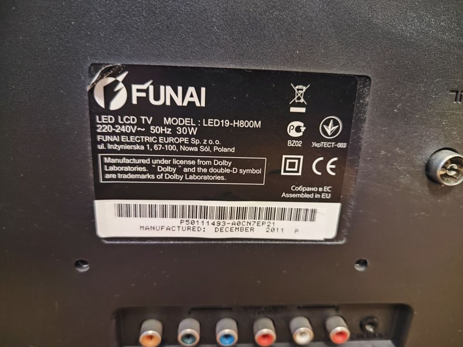 Telewizor LED, LCD, TV, Funai, monitor, HDMI, 19"