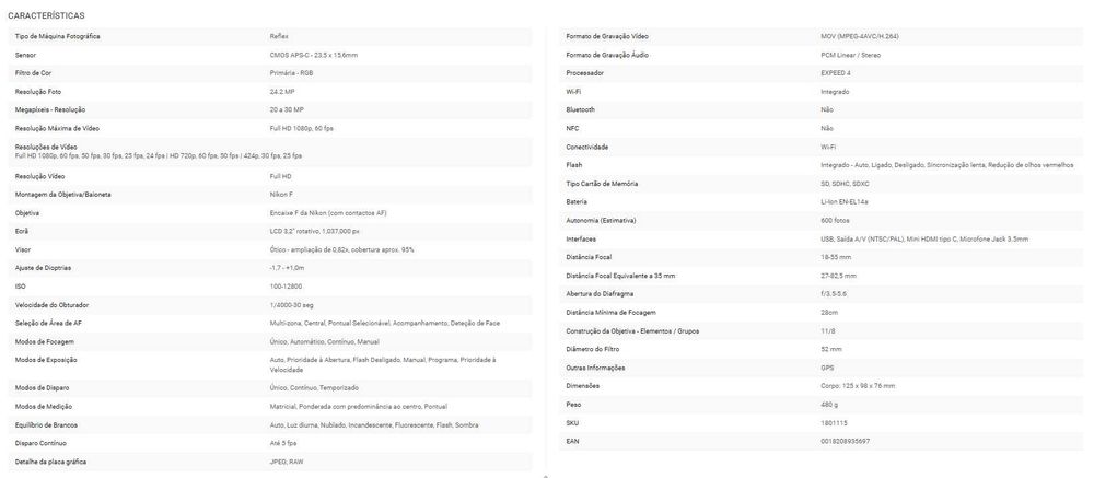 Maquina DSRL Nikon D5300 (DX)