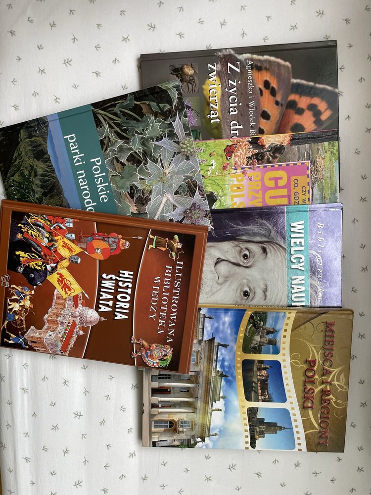 Zestaw książek dla dzieci naukowcy historia świata przyroda