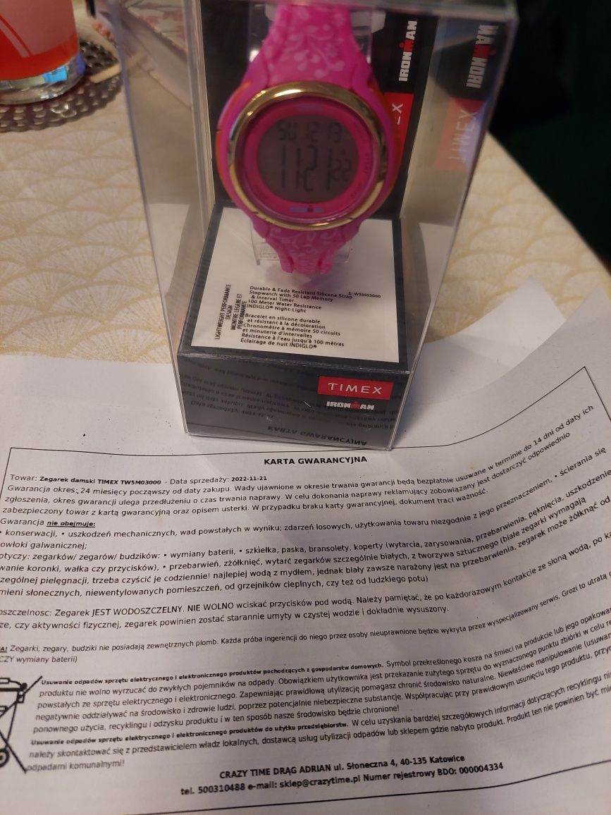 Zegarek sportowy Timex IRONMAN różowy