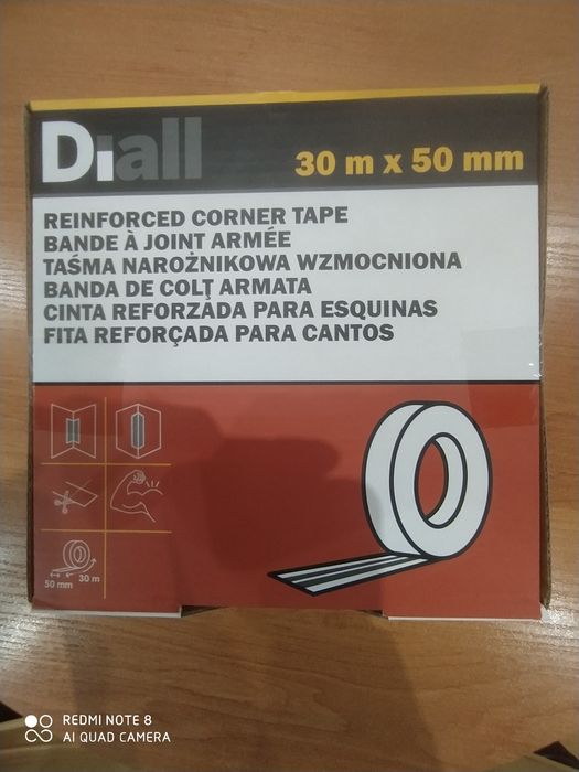Taśma narożna firmy Dialll 30 m do łączeń płyt karton gipsowych, Azja