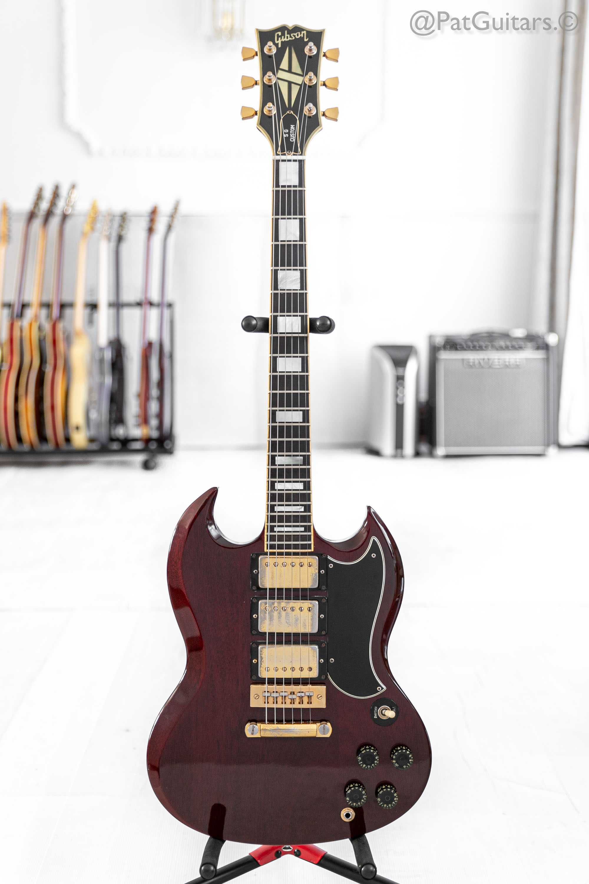 1976 Gibson SG Custom in Cherry 3-Pickup 7.7lbs