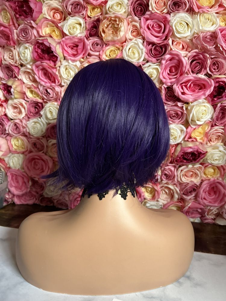 Peruka krótka bob fiolet fioletowa wig cospaly
