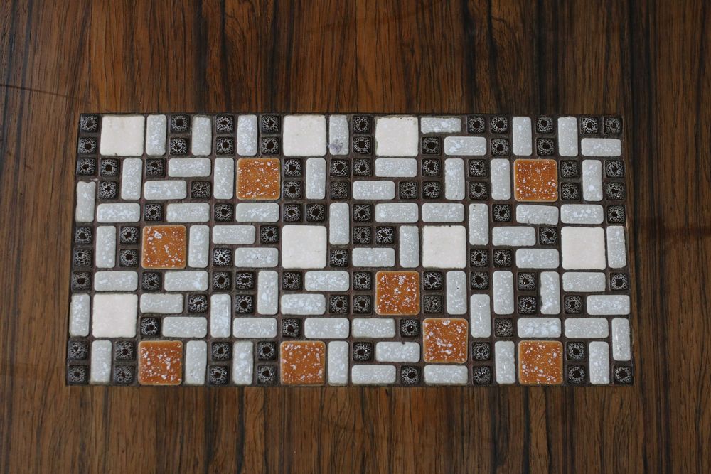 Mesa de centro nórdica em pau santo e azulejo | Mid Century Modern