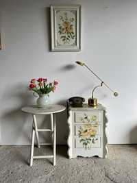 Uroczy kąplet szafka stolik obrazek motyw kwiatowy vintage